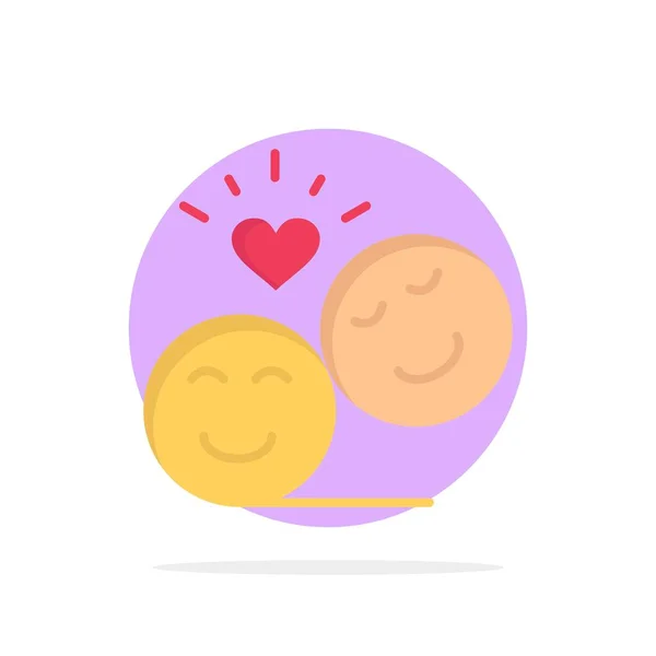 Paar, avatar, smileygezichten, emojis, Valentine abstracte cirkel — Stockvector