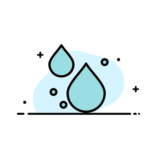 Voda, drop, pružina, plochá čára, vyplněná ikona Vektor Banne — Stockový vektor