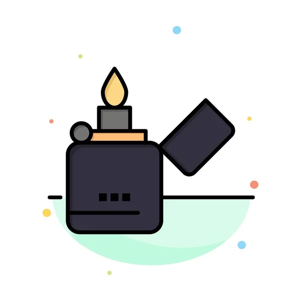 Plantilla de icono de color plano abstracta Zippo, encendedor, fumador, fuego — Vector de stock