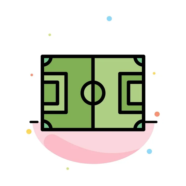 Terrain, Football, Jeu, Emplacement, Football Résumé Flat Color Icon Te — Image vectorielle