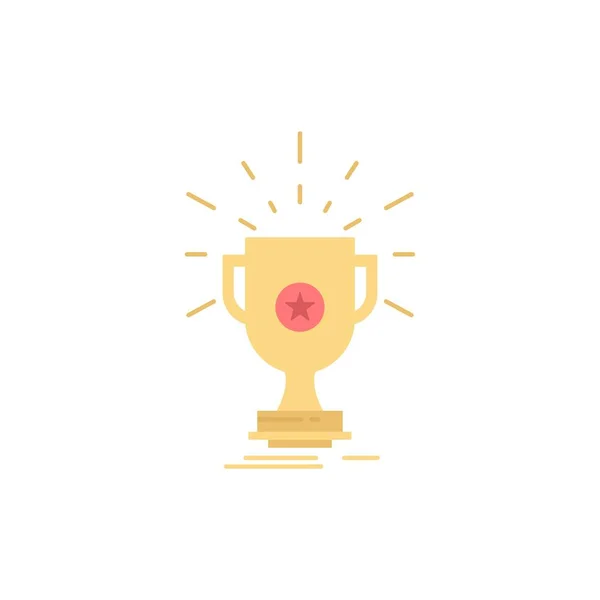 Award, trophy, prize, win, cup Flat Color Icon Vector — Stock Vector