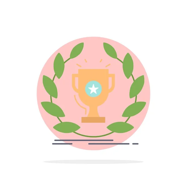 Prix, tasse, prix, récompense, victoire Flat Color Icon Vector — Image vectorielle