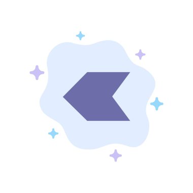 Ok, İşaretçi, Soyut Bulut Arka Planında Sol Mavi Simge