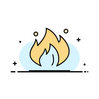 Yangın, Sanayi, Petrol, İnşaat İş Logo Şablonu. Düz C