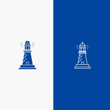 Deniz Feneri, Ev, Işık, Plaj, Okyanus Hattı ve Glyph Solid simgesi