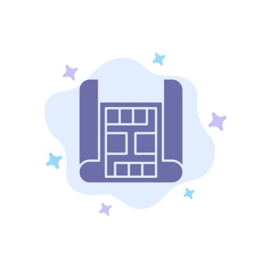 Harita, Inşaat, yapı mavi simge soyut bulut Backgrou