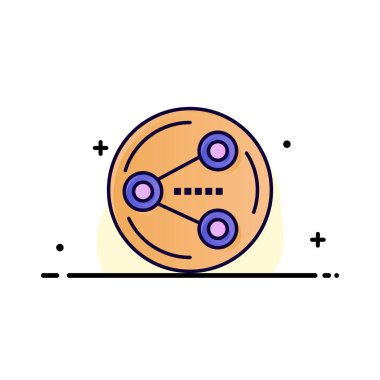 Paylaş, Paylaş, Sosyal, Medya Düz Çizgisi Simge ve Doldur