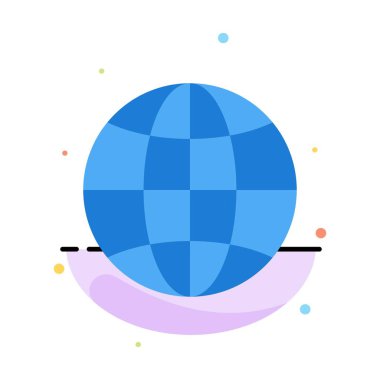 Dünya, Küre, İnternet, Tasarım Soyut Düz Renk Simge Şablonu