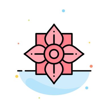 Çiçek, Dekorasyon, Çin, Çince Soyut Düz Renk Simgesi Temp