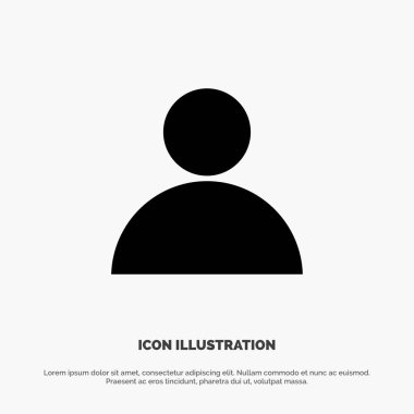 Hesap, Avatar, Kullanıcı katı Glyph Simgesi vektör