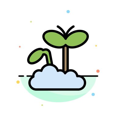 Büyüme, Artış, Olgunluk, Bitki Soyut Düz Renk Simgesi Templ