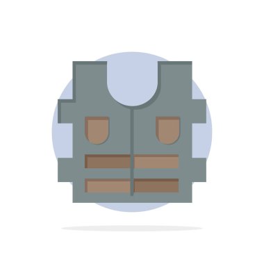 Ceket, yaşam, güvenlik soyut daire arka plan düz renk simgesi