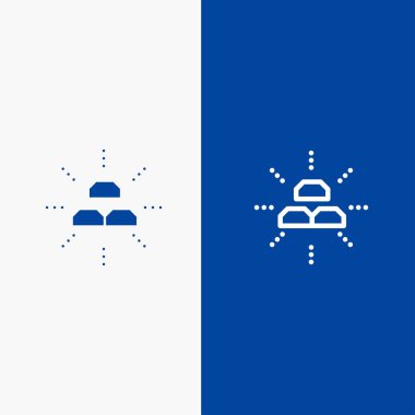 Çubuklar, Fon, Altın, Gelir, Faiz Çizgisi ve Glyph Katı simgesi Mavisi