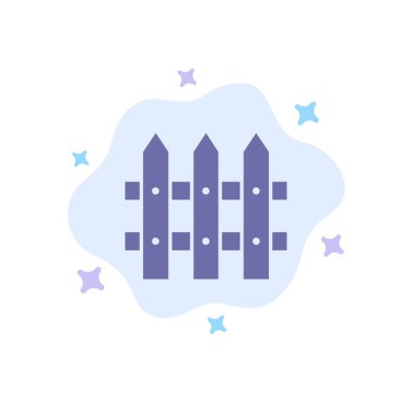 Soyut Bulut Backgrou Üzerinde İnşaat, Çit, Bahçe MaviSi Simgesi