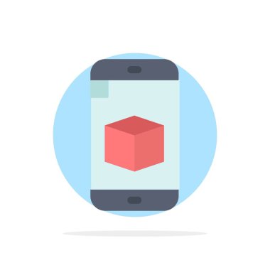 Mobil, Hücre, Kutu, Teknoloji Soyut Daire Arka Plan Düz co