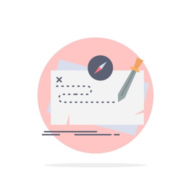 Oyun, harita, misyon, Quest, rol düz renk simge vektör