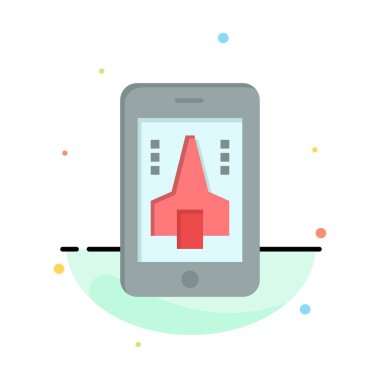 Oyun, oynama, mobil, Smartphone soyut düz renk simge Templ