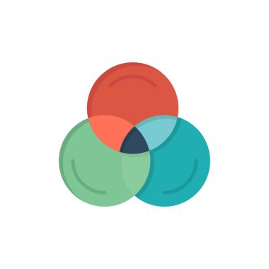 Rgb, Renk, Web Düz Renk Simgesi. Vektör simgesi afiş Şablonu