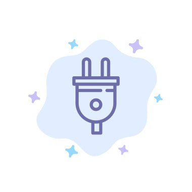 Soyut Bulut Ba Elektrik, Fiş, Güç, Güç Fişi Mavi Simge