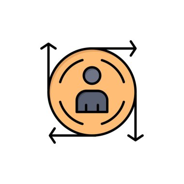 Kullanıcı, Predication, Ok, Yol Düz Renk Simgesi. Vektör simgesi yasağı