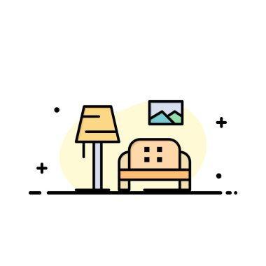 Lump, Oda, Kanepe, Galeri İş Logo Şablonu. Düz Renk