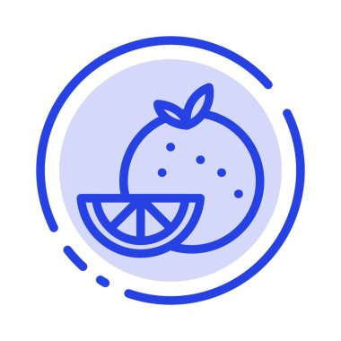 Portakal, Gıda, Meyve, Madrigal Mavi Noktalı Çizgi Hattı Simgesi