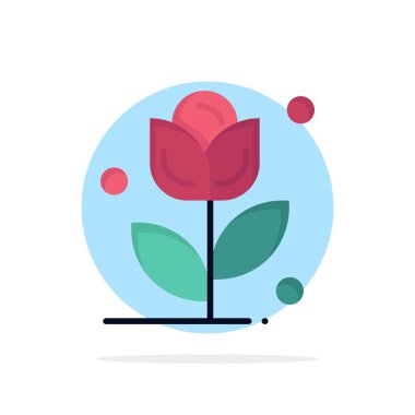 Çiçek, Gül, Aşk Soyut Daire Arka Plan Düz renk Simgesi