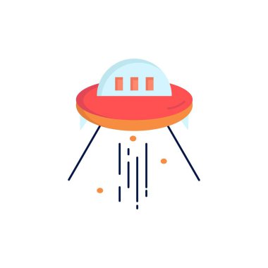 uzay gemisi, uzay, gemi, roket, yabancı Düz Renk Simge Vektör