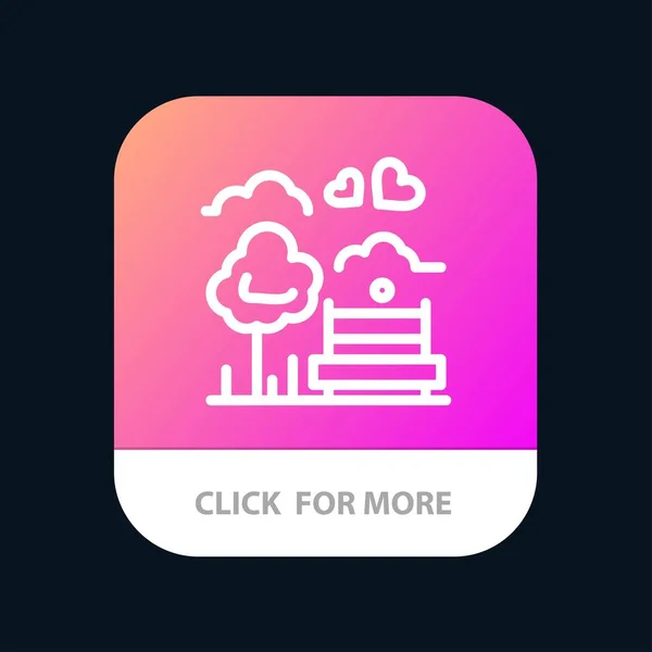 Кнопка Park, Tree, Bench, Love, Outdoor Mobile App. Android и — стоковый вектор