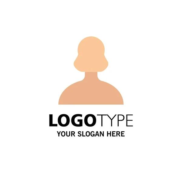 Avatar, flicka,, person, User Business logo typ mall. Platt färg — Stock vektor