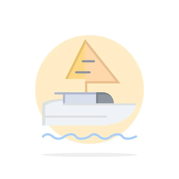 ボート, 船, インド, 国抽象サークルの背景フラットコロ — ストックベクタ