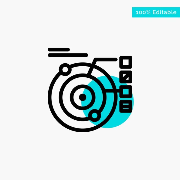 Data, Model, Orbit, Planetary, Solar turquoise highlight circle — Stock Vector