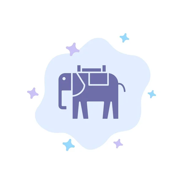 Африка, Анимал, Слон, Индийская голубая икона на Абстракции — стоковый вектор