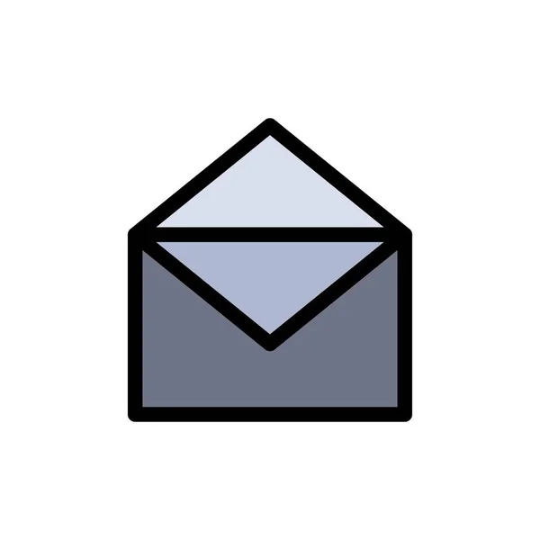 Ηλεκτρονικό ταχυδρομείο, αλληλογραφία, μήνυμα, άνοιγμα επίπεδου χρώματος εικονίδιο. Σύμβολο διανυσματικού πλαισίου — Διανυσματικό Αρχείο