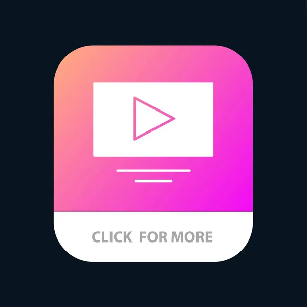 Video, Play, youtube mobile App-Taste. Androide und ios glyph ve — Stockvektor
