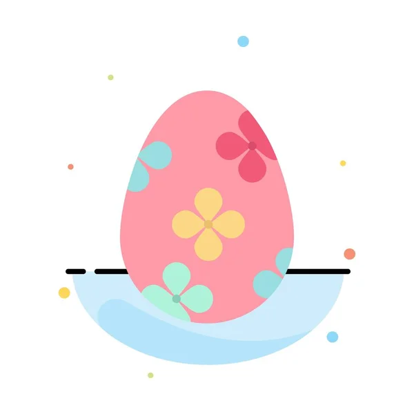 Decoración, Pascua, Huevo de Pascua, Huevo Abstracto Color Plano Ícono Tem — Vector de stock
