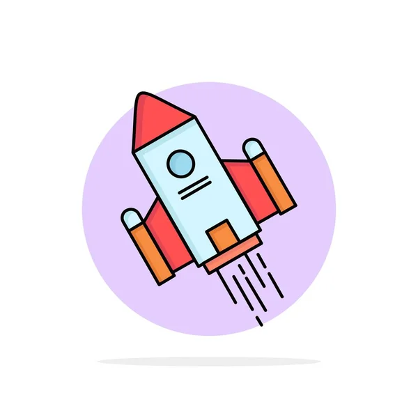 Space craft, shuttle, space, rocket, launch Flat Color Icon Vect — Stock Vector