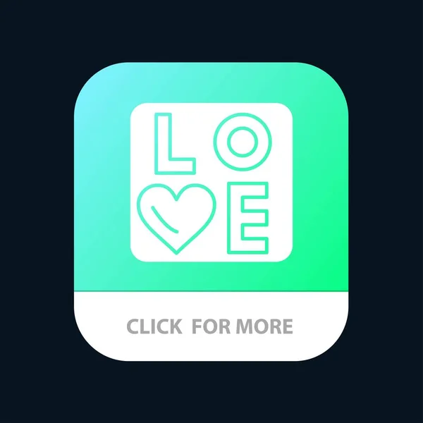 Signe, Amour, Coeur, Bouton d'application mobile de mariage. Android et IOS Gl — Image vectorielle