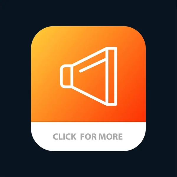 Son, Haut-parleur, Volume Mobile App Button. Android et IOS Line V — Image vectorielle