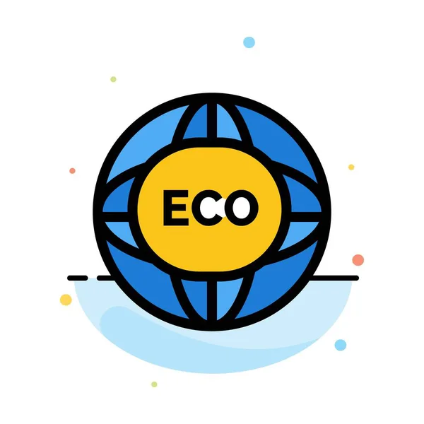 Ambiente, Globale, Internet, Mondo, Eco astratto Flat Color Ic — Vettoriale Stock