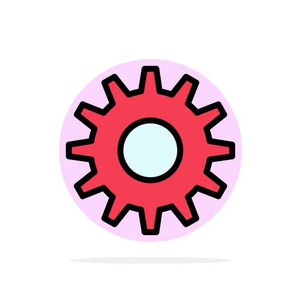 Cog, Gear, Setting Abstract Circle Background Flat color Icon — Stock Vector