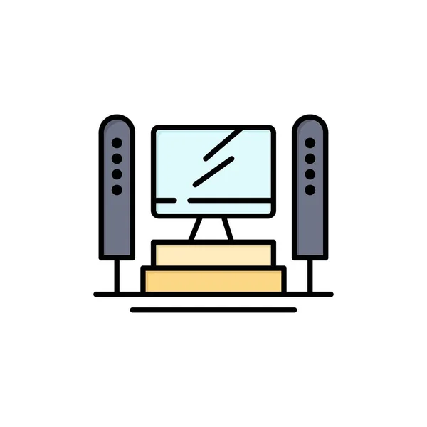 Computer, Computing, Server, Cpu  Flat Color Icon. Vector icon b — Stock Vector