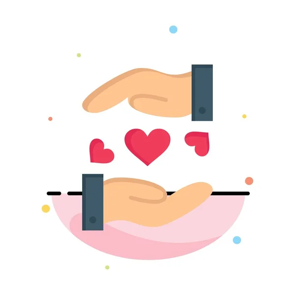 Love, Sharing, Heart, Wedding Abstrated Flat Color Icon — стоковый вектор