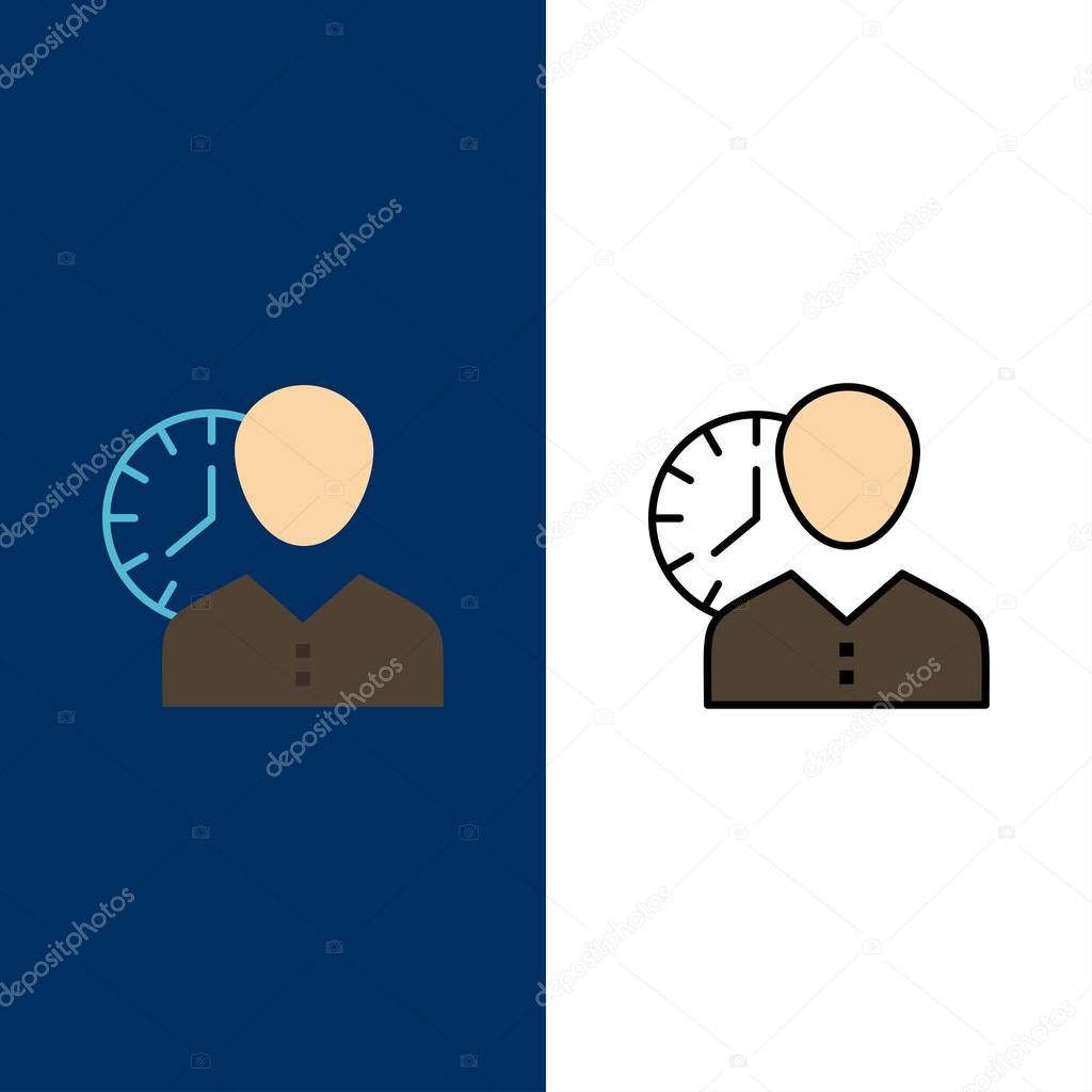 Clock, Hours, Man, Personal, Schedule, Time, Timing, User  Icons