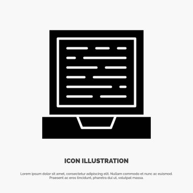 Dizüstü Bilgisayar, Bilgisayar, Tasarım katı Glyph Icon vektör