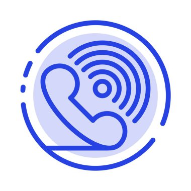 Arama, Telefon, Alıcı, Yüzük, İşaretler Mavi Noktalı Satır Simgesi