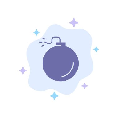 Bomba, Patlayıcı, Patlama Mavi Simge Soyut Bulut Backgroun üzerinde