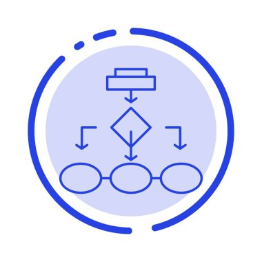 Flowchart, Algorithm, Business, Data Architecture, Scheme, Structure, Workflow Blue Dotted Line Line Icon clipart svg vector 