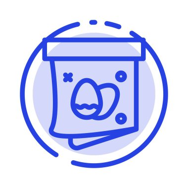 Yumurta, Hediye, Paskalya, Tatil Mavi Noktalı Çizgi Hattı Simgesi