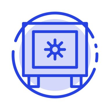 Locker, Lock, Global, Logistic Mavi Noktalı Çizgi Simgesi